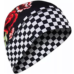 Боне за глава Zan Headgear Check Floral - Black White