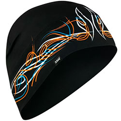 Боне за глава Zan Headgear Pinstripe Flame - Black Orange