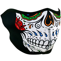 Маска за лице Zan Headgear Muerte Skull - Black White