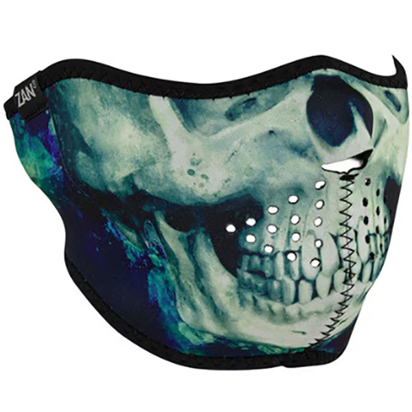 Маска за лице Zan Headgear Painted Skull - Black Green White