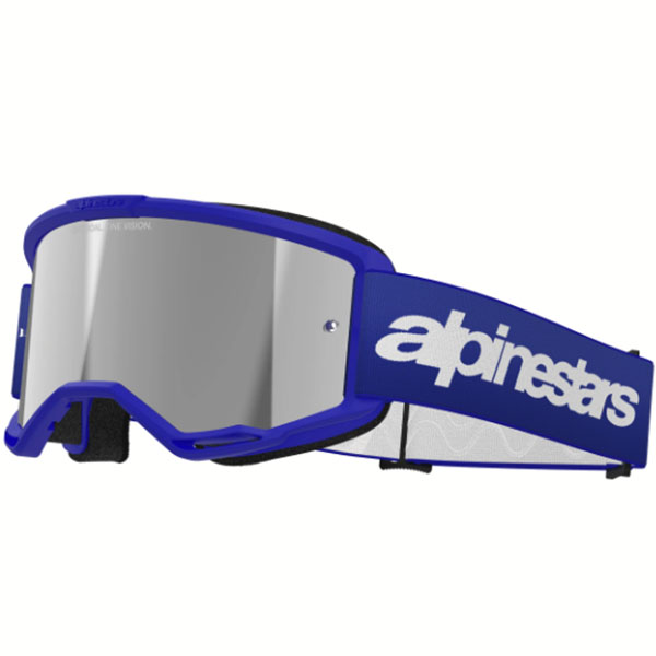 Очила за мотокрос Alpinestars Vision 3 Wordmark Blue - Silver Mirror