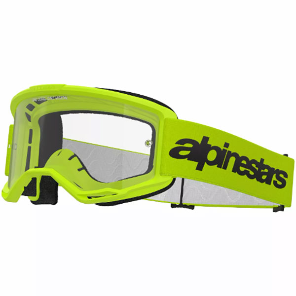 Очила за мотокрос Alpinestars Vision 3 Wordmark Yellow Fluo - Clear