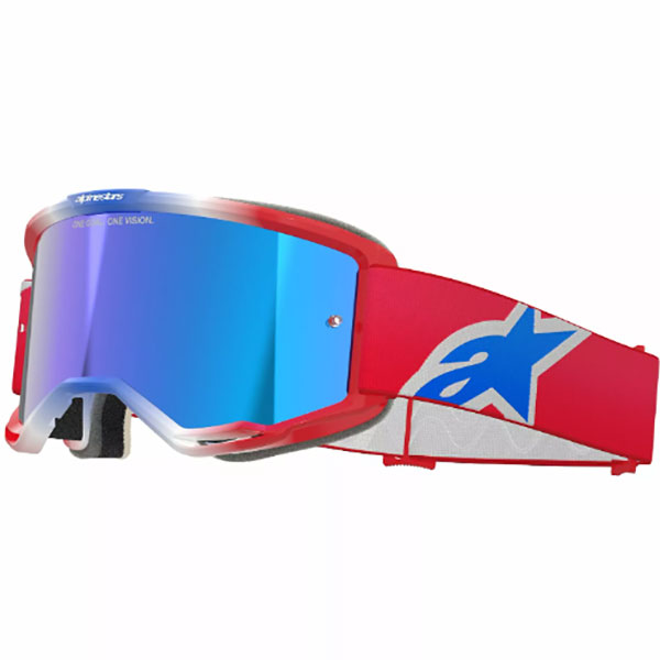 Очила за мотокрос Alpinestars Vision 5 Corp Red Blue White - Blue Mirror