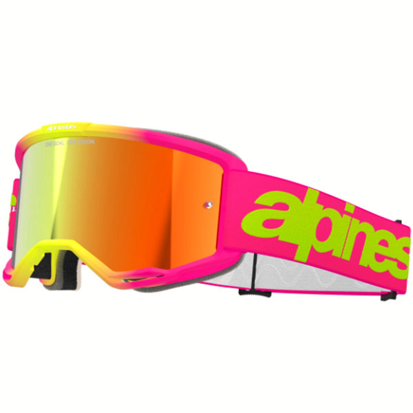 Очила за мотокрос Alpinestars Vision 5 Wordmark Pink Yellow - Red Mirror