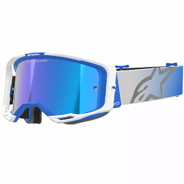 Очила за мотокрос Alpinestars Vision 8 Corp Blue White - Blue Mirror