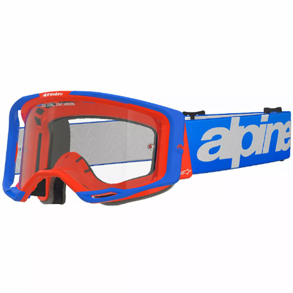 Очила за мотокрос Alpinestars Vision 8 Wordmark Blue Orange - Clear