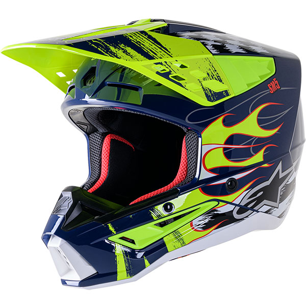 Каска ALPINESTARS SM5 Rash Navy Yellow ECE 22.06