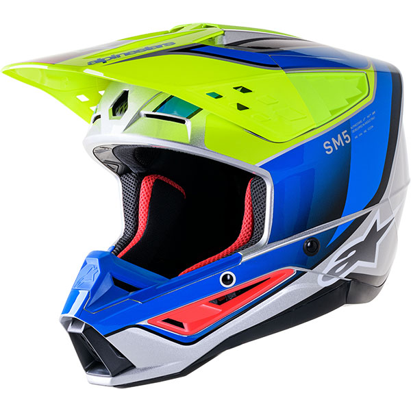 Каска ALPINESTARS SM5 Sail Yellow Blue ECE 22.06