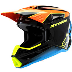 Юношеска каска Alpinestars SM3 Fray - Black Orange Yellow Fluo ECE 22.06