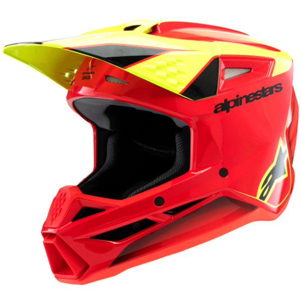 Юношеска каска Alpinestars SM3 Fray - Red Yellow Fluo Black ECE 22.06