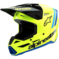 Юношеска каска Alpinestars SM3 Radium - Yellow Flue Black Blue ECE 22.06