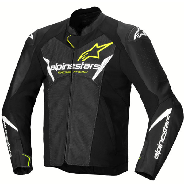 Кожено яке Alpinestars Faster V3 Airflow - Black White Yellow