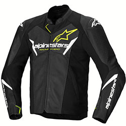 Кожено яке Alpinestars Faster V3 Airflow - Black White Yellow