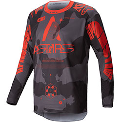 Mотокрос блуза Alpinestars Racer Hollow - Gray Camo Orange Fluo