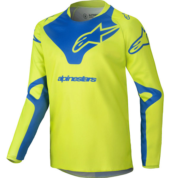 Юношескa мотокрос блуза Alpinestars Racer Veil - Yellow Fluo Blue