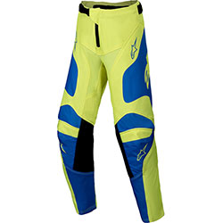 Юношески мотокрос панталон Alpinestars Racer Veil - Yellow Fluo Blue