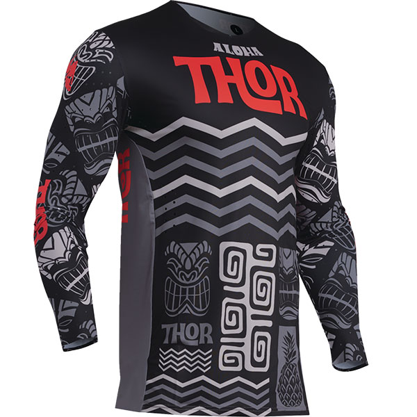 Мотокрос блуза THOR Prime Aloha - Black Gray