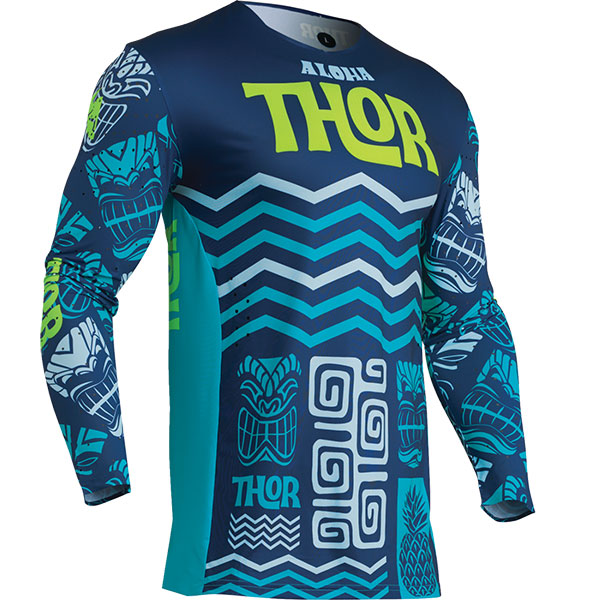 Мотокрос блуза THOR Prime Aloha - Navy Aqua