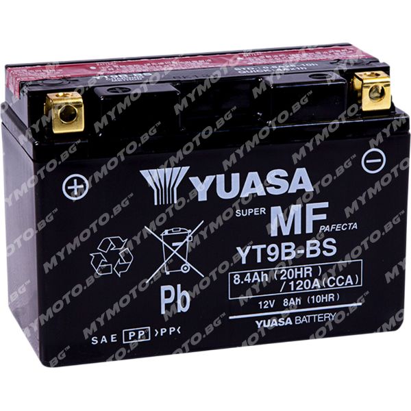 AGM акумулатор YUASA YT9B-BS - 12 V / 8 Ah п. ток 115 A с ляв+