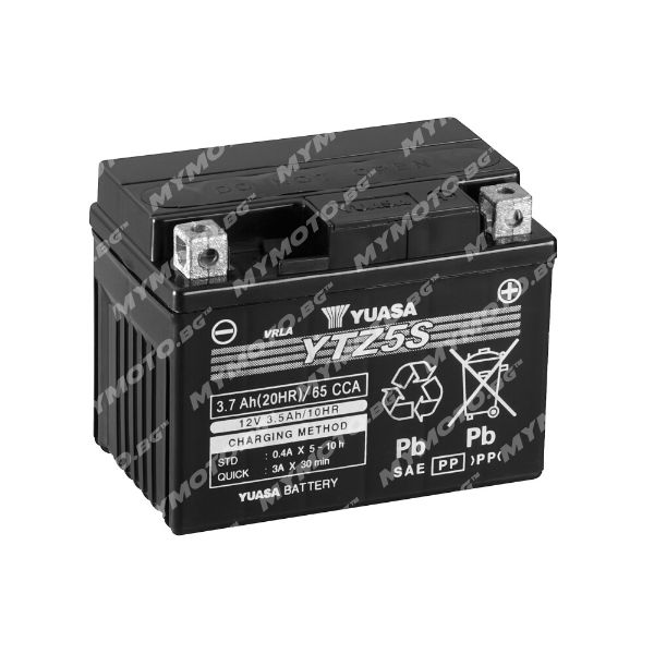 AGM акумулатор YUASA YTZ5S - 12 V / 3.5 Ah п. ток 65 A с десен+