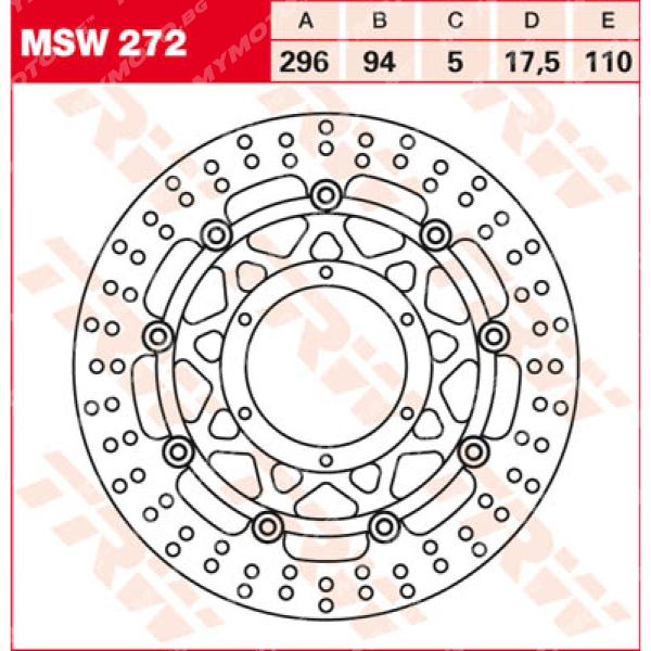 Преден спирачен диск TRW MSW272