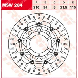 Преден спирачен диск TRW MSW284