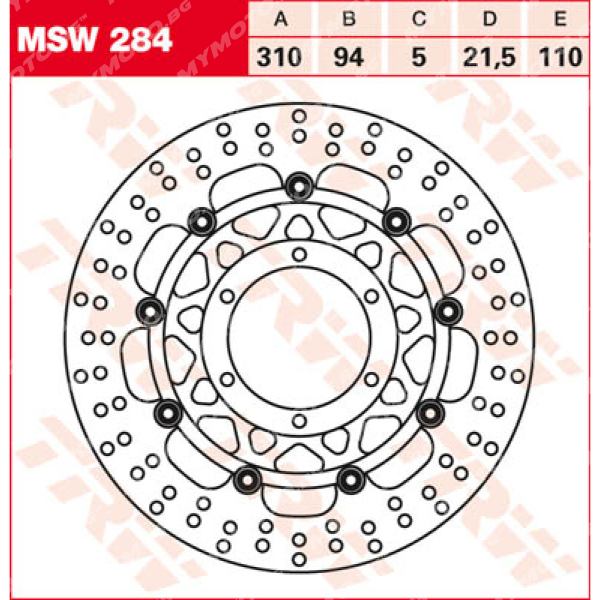 Преден спирачен диск TRW MSW284