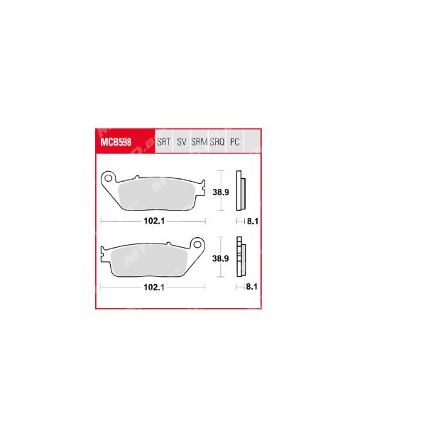 Предни Състезателни Накладки TRW MCB598TRQ Синтеровани