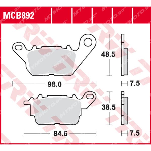 Органични Накладки за Скутер TRW MCB892