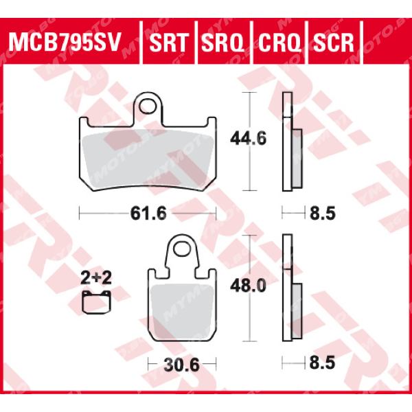 Предни Накладки за Улично или Спортно каране TRW MCB795SRT синтер