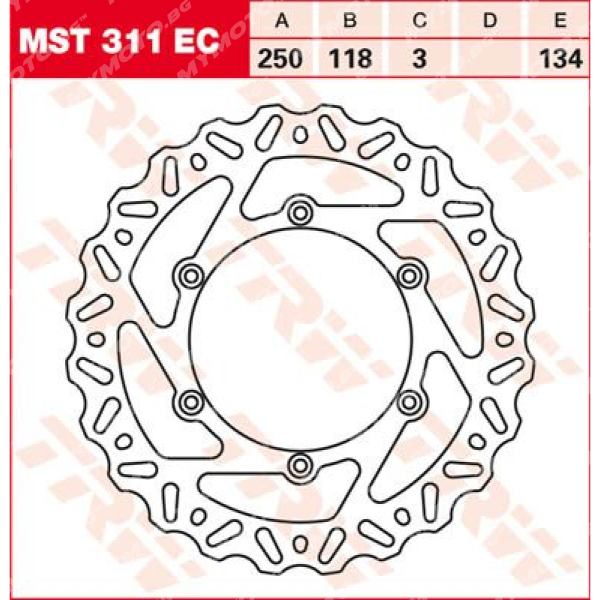 Преден спирачен диск TRW MST311EC