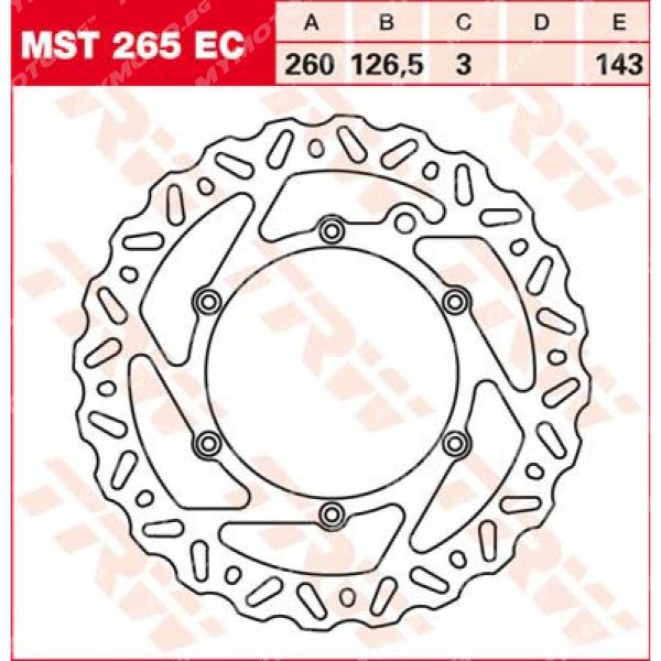 Преден спирачен диск TRW MST265EC