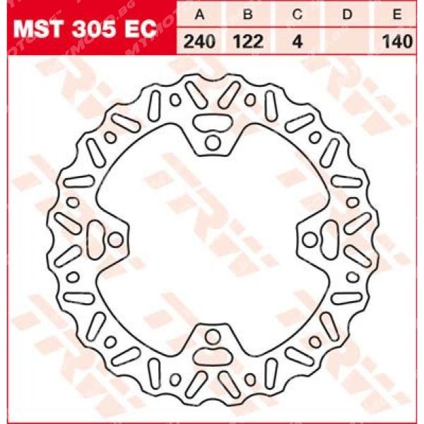 Заден спирачен диск TRW MST305EC