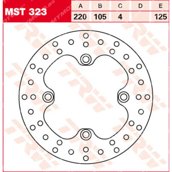 Заден спирачен диск TRW MST323