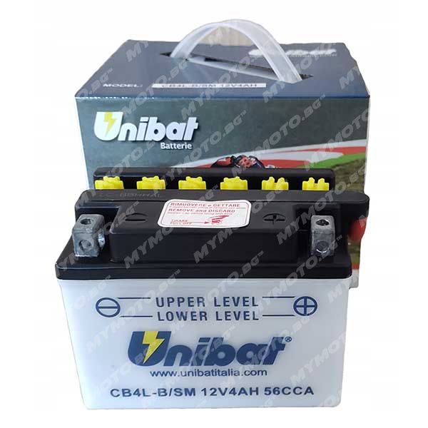 Акумулатор UNIBAT CB4L-B - 12 V / 4 Ah п. ток 56 A с десен+