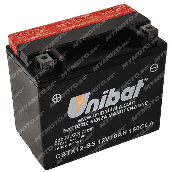 AGM акумулатор UNIBAT CBTX12-BS - 12 V / 10 Ah п. ток 180 A с ляв+